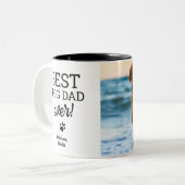 Custom Dog Photo Best DOG Dad Ever personalized ツートーンマグカップ (正面左)