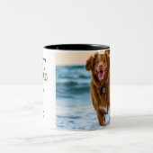 Custom Dog Photo Best DOG Dad Ever personalized ツートーンマグカップ (中央)