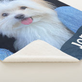 Custom Dog Photo Blanket with Pet's Name シェルパブランケット (3/4)