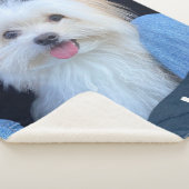 Custom Dog Photo Blanket with Pet's Name シェルパブランケット (3/4)