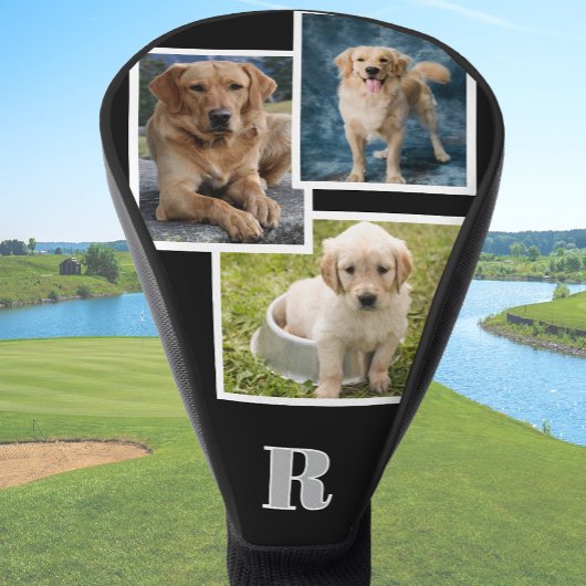 Custom Dog Photo Collage Monogrammed Personalized  ゴルフヘッドカバー