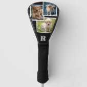 Custom Dog Photo Collage Monogrammed Personalized  ゴルフヘッドカバー (正面)