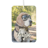 Custom Dog Photo Cool Pet Name カーエアーフレッシュナー (正面)