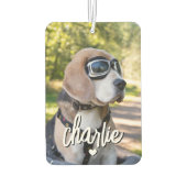 Custom Dog Photo Cool Pet Name カーエアーフレッシュナー (裏面)