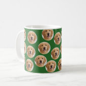 Custom Dog Photo | Cute Personalized Green コーヒーマグカップ (正面左)