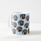 Custom Dog Photo | Cute Personalized Light Blue コーヒーマグカップ (正面左)