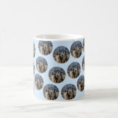 Custom Dog Photo | Cute Personalized Light Blue コーヒーマグカップ (中央)