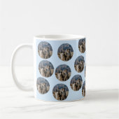 Custom Dog Photo | Cute Personalized Light Blue コーヒーマグカップ (左)