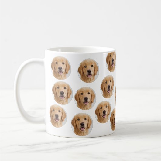 Custom Dog Photo | Cute Personalized white コーヒーマグカップ (左)