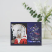 Custom Dog Photo Funny Holiday Postcard シーズンポストカード (スタンド正面)