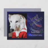 Custom Dog Photo Funny Holiday Postcard シーズンポストカード (正面/裏面)
