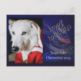 Custom Dog Photo Funny Holiday Postcard シーズンポストカード