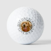Custom Dog Photo Golf Ball – Best Dad By Par ゴルフボール (正面)