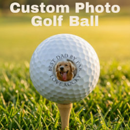 Custom Dog Photo Golf Ball – Best Dad By Par ゴルフボール