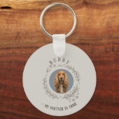 Custom Dog Photo Keychain | Elegant Pet Keepsake キーホルダー (正面)