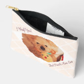 Custom Dog Photo Milk Beige Poodle Mom Gift Pouch アクセサリーポーチ (見開き)