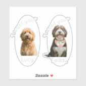 Custom Dog Photo Name I Woof You Heartfelt Gift シール (シート)