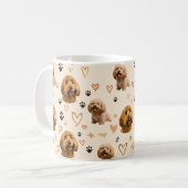 Custom Dog Photo Pattern  コーヒーマグカップ (正面左)
