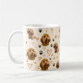 Custom Dog Photo Pattern  コーヒーマグカップ (左)