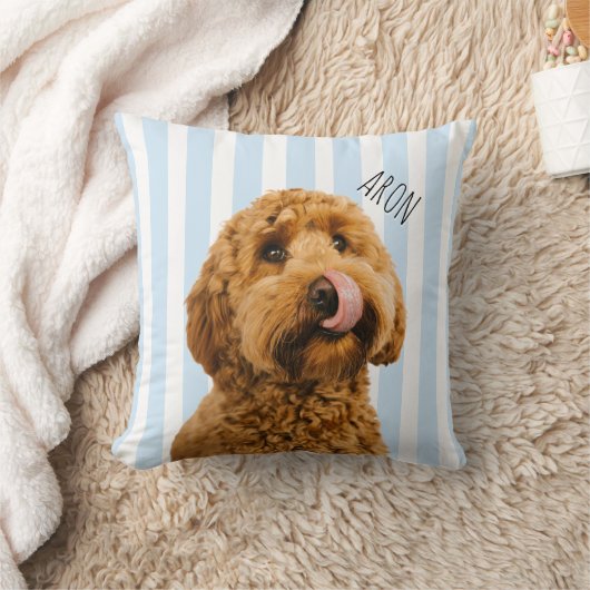 Custom Dog Photo Personalized Pet Name クッション (ブランケット)