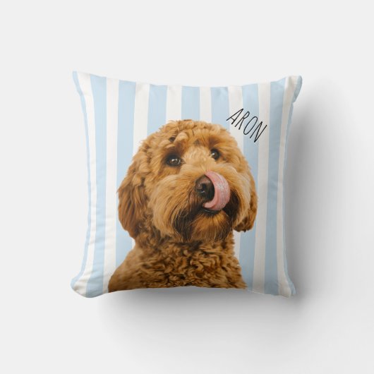 Custom Dog Photo Personalized Pet Name クッション (正面)