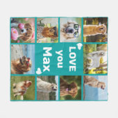Custom Dog Photo Pet Gift for Dog Lovers フリースブランケット (正面(横))