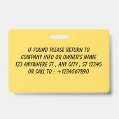 Custom Dog Photo Pet ID Card Badge バッジ (裏面)