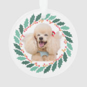 Custom Dog Photo Pink Poodle Christmas Ornament オーナメント (裏面)
