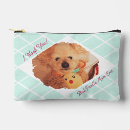 Custom Dog Photo Pouch | Best Poodle Mom Ever Gift アクセサリーポーチ