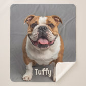 Custom Dog Photo Sherpa Blanket Pet Lover Gifts シェルパブランケット (正面)