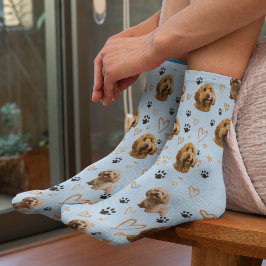 Custom Dog Photo – Valentine Gift for Dog Lover ソックス