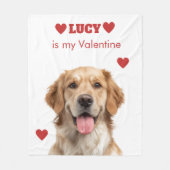 Custom Dog Photo Valentine's Day Blanket フリースブランケット (正面)