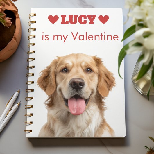 Custom Dog Photo Valentine's Day Notebook ノートブック