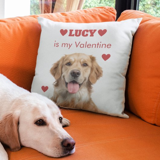Custom Dog Photo Valentine's Day Pillow クッション