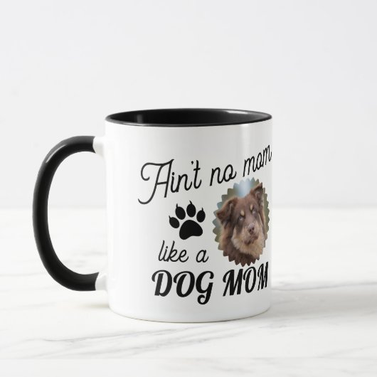 Custom Dog Picture Dog Mom マグカップ (左)