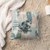 Custom Dog Portrait Abstract Brushstroke Pillow クッション (ブランケット)