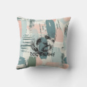 Custom Dog Portrait Abstract Brushstroke Pillow クッション (裏面)