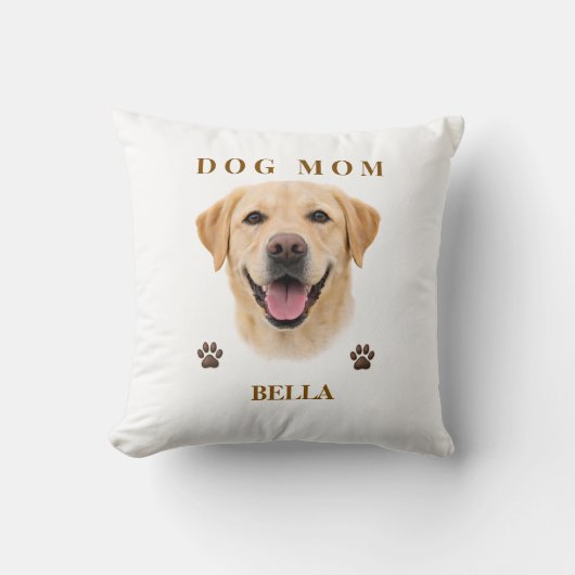 Custom Dog Portrait Gift for Her | Personalized クッション (正面)