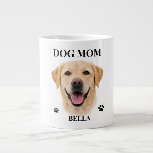 Custom Dog Portrait Gift for Her | Personalized ジャンボコーヒーマグカップ (正面)