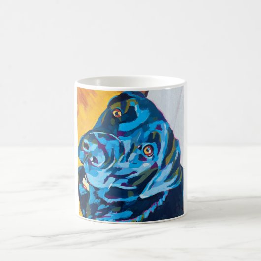Custom Dog Portrait Painting - Labrador Lover Gift コーヒーマグカップ (中央)