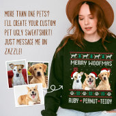 Custom Dog Ugly Christmas Sweatshirt with Photo スウェットシャツ