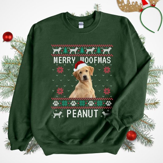 Custom Dog Ugly Christmas Sweatshirt with Photo スウェットシャツ