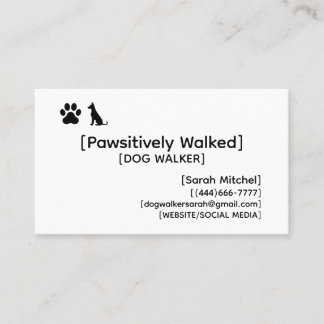 Custom Dog Walker and Dog Groomer Business Cards 名刺