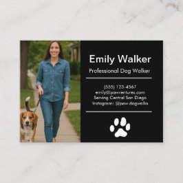 Custom Dog Walker Business Card with Photo  名刺