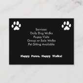 Custom Dog Walker Business Card with Photo  名刺 (裏面)