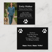 Custom Dog Walker Business Card with Photo  名刺 (正面/裏面)