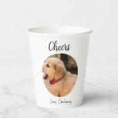 Custom Dog Wedding Favor Dog of Honor Photo cheers 紙コップ (裏面)