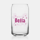 Custom Doodle Mom Pink Hearts Personalized Name ガラス缶 (正面)