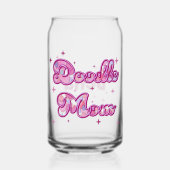 Custom Doodle Mom Pink Hearts Personalized Name ガラス缶 (裏面)