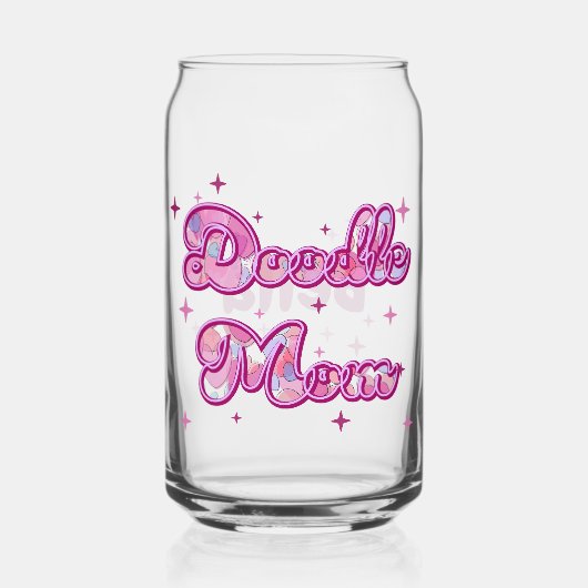 Custom Doodle Mom Pink Hearts Personalized Name ガラス缶 (裏面)